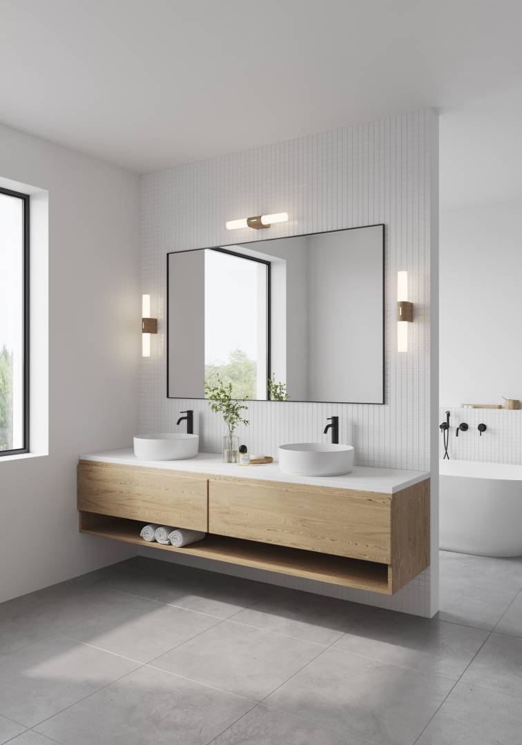 Helva Double Basic seinävalaisin puujäljitelmä