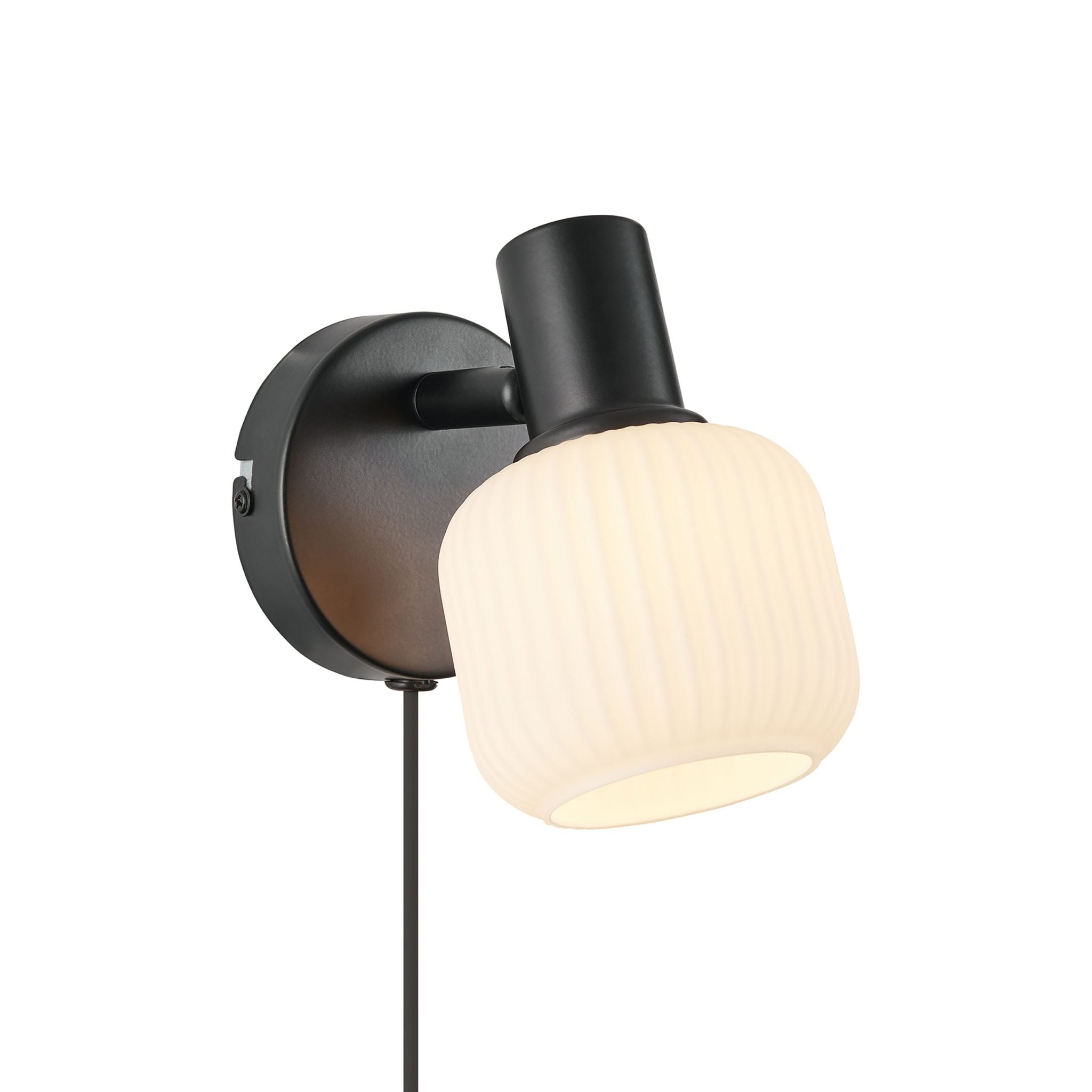 Milford Mini vägglampa svart/opalvit
