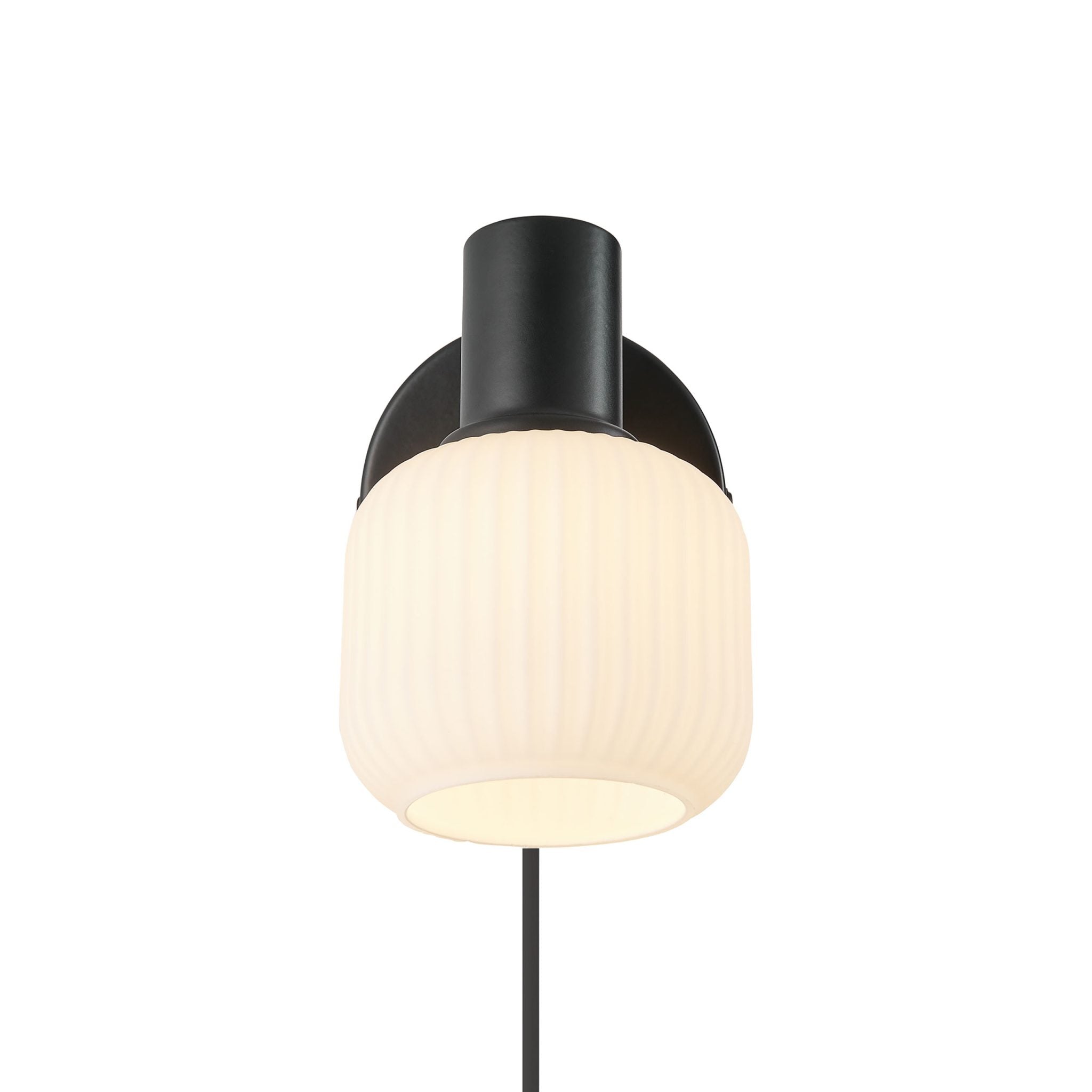 Milford Mini vägglampa svart/opalvit