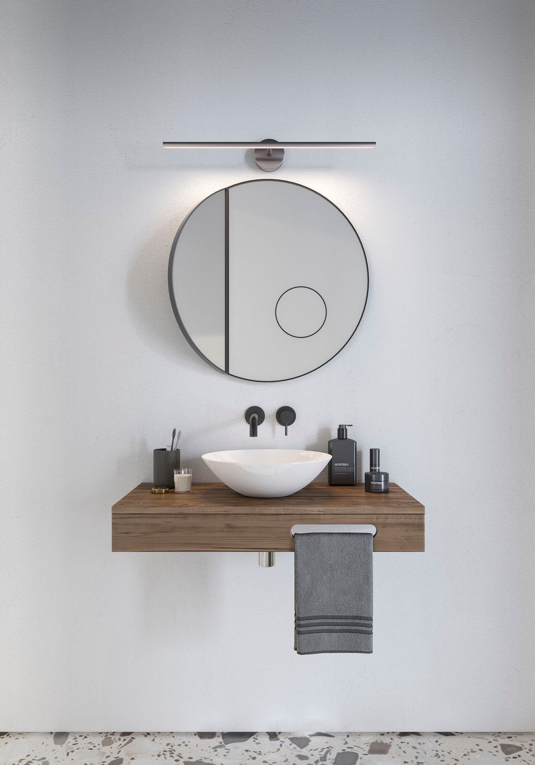 Ip S13 60 vägglampa borstat stål