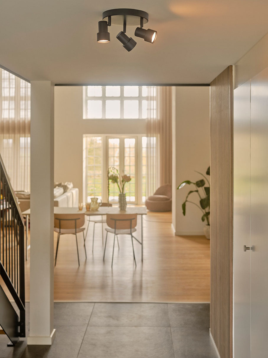 Boston 3-delad taklampa svart