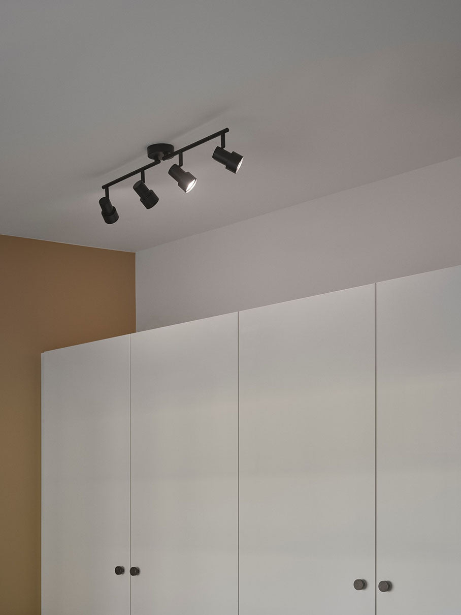 Boston 4-delad taklampa svart