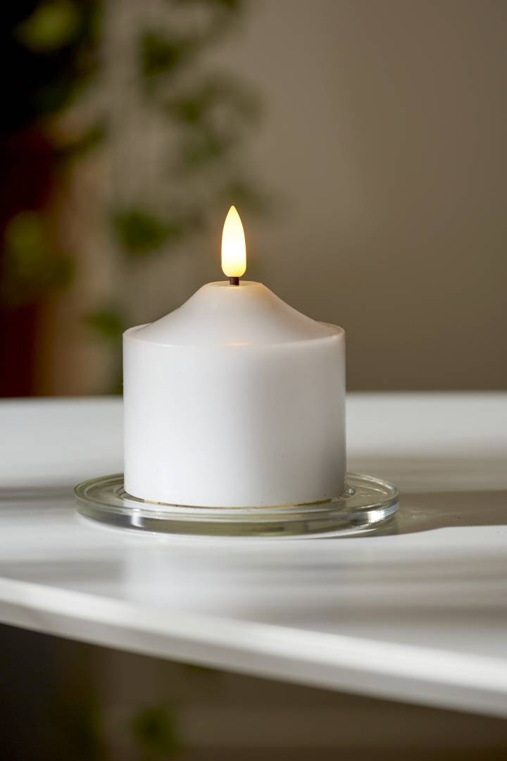 Flamme LED-kynttilä 9,5cm valkoinen