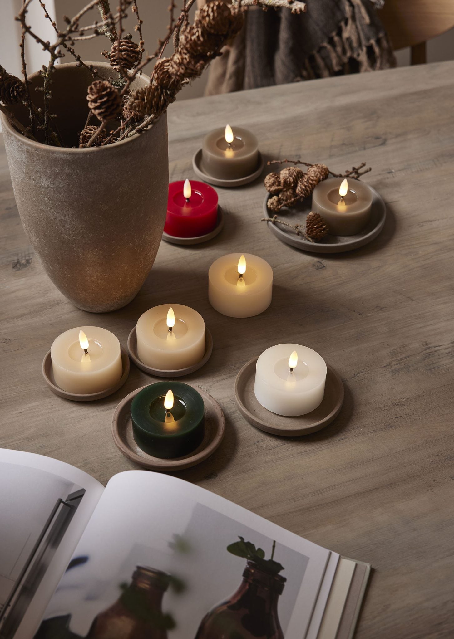 Flamme Flow LED tuikku 7cm punainen 2-pack