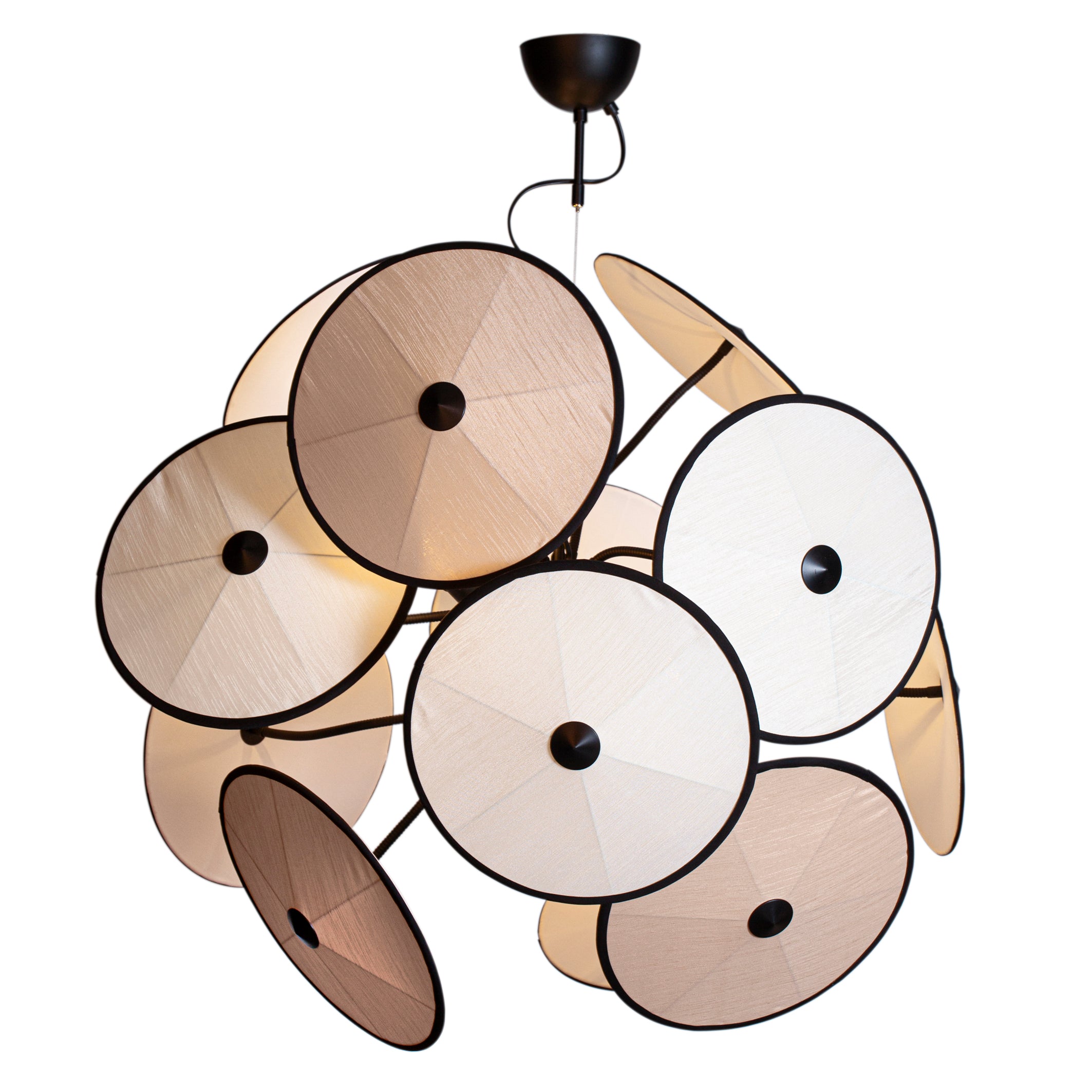 Cappello Hänglampa Ø82cm - Matt svart/Beige