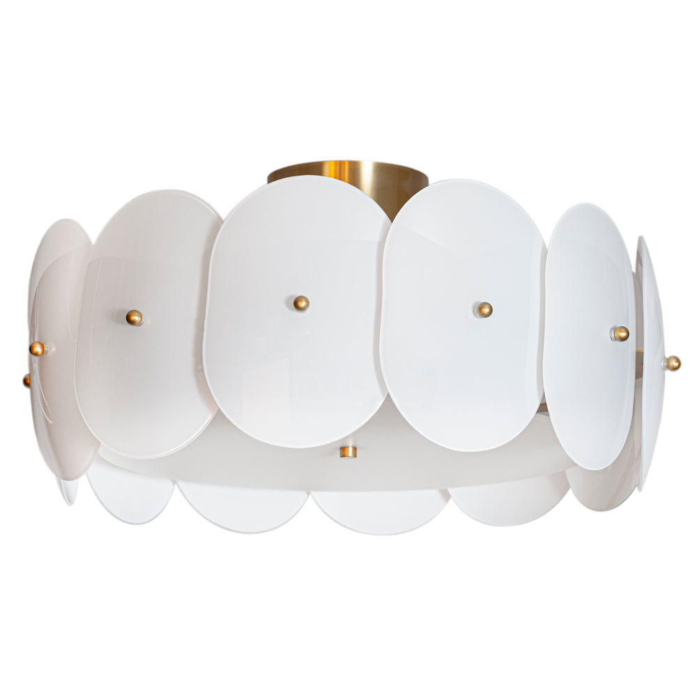 Omlott takplafond mässing / vit