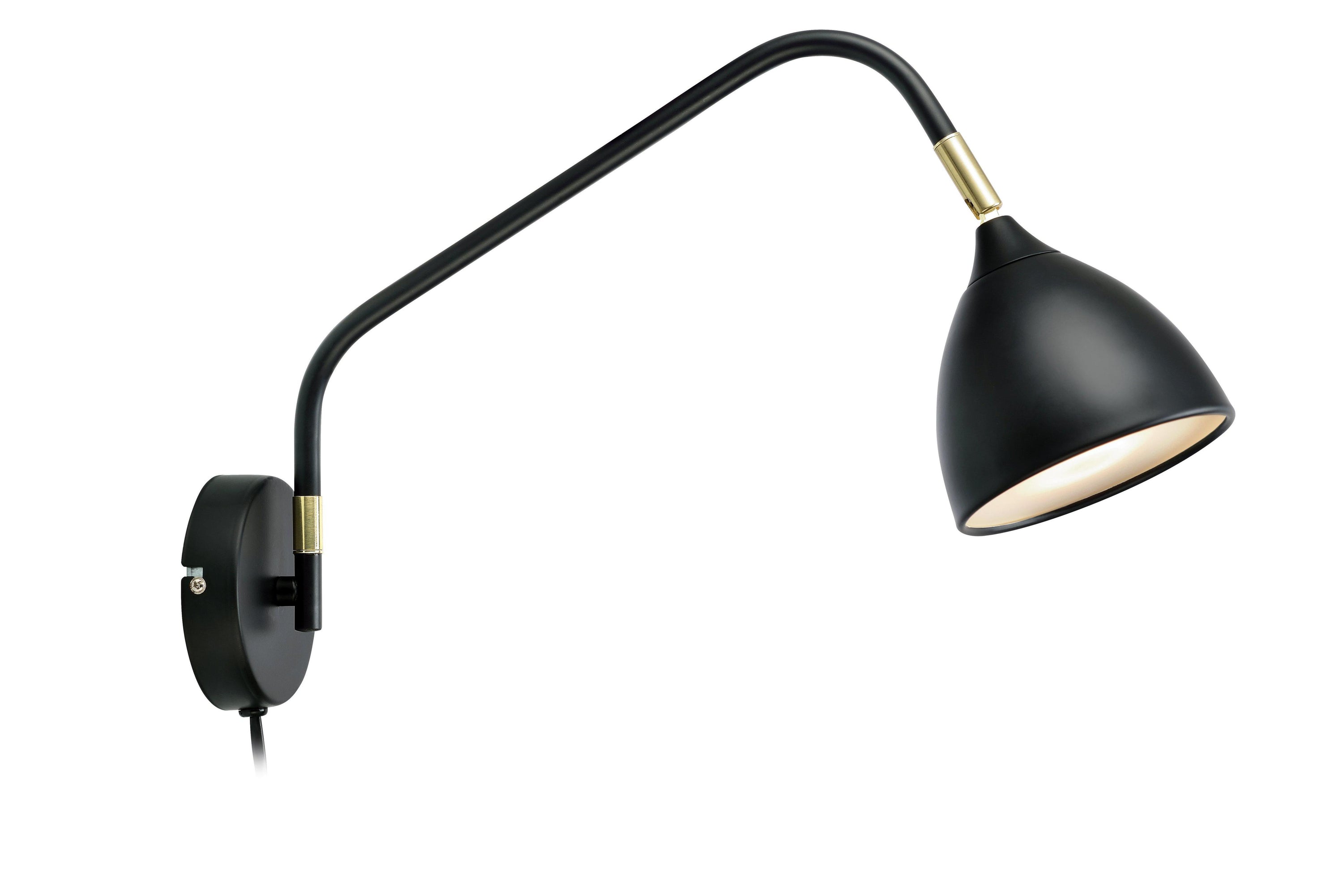 VALENCIA vägglampa 1L Black/Brass