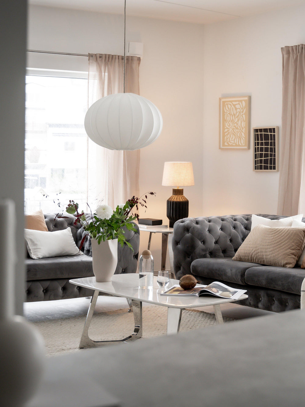 Hilma kattovarjostin jersey luonnonvalkoinen 60cm