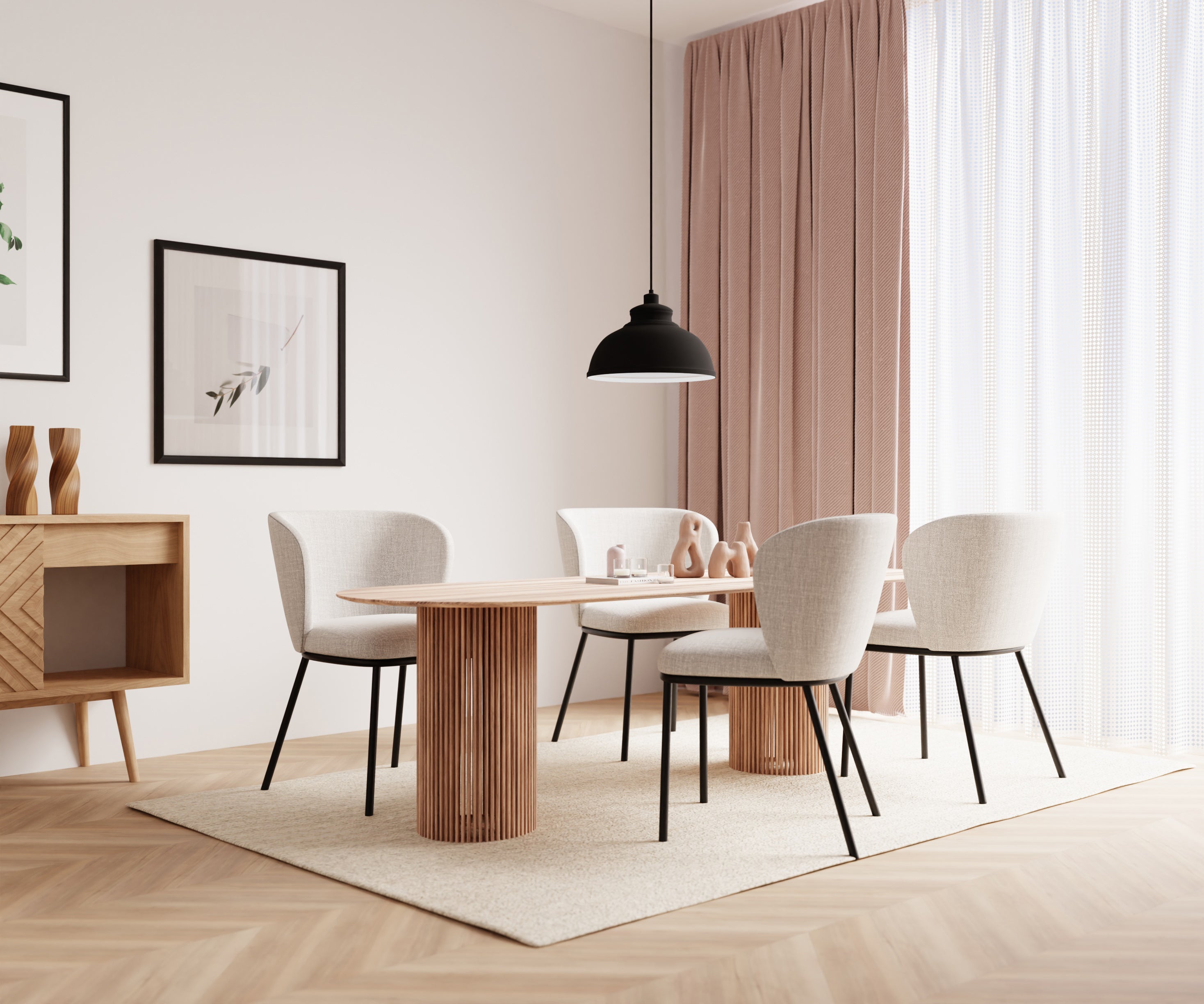 Corbin l taklampa svart