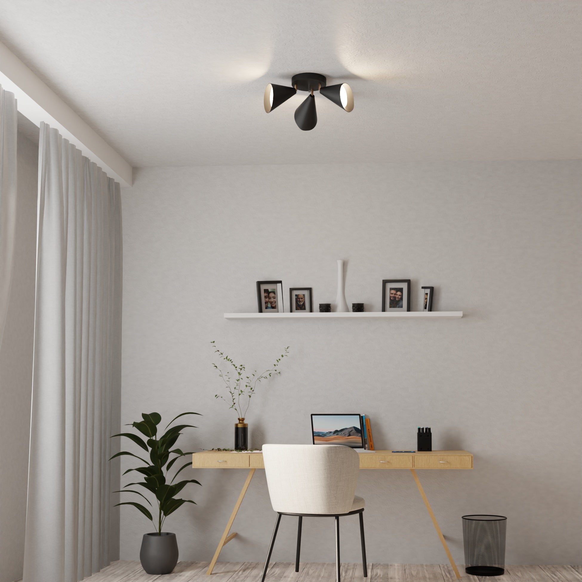 Lux 3-låg spotlight svart