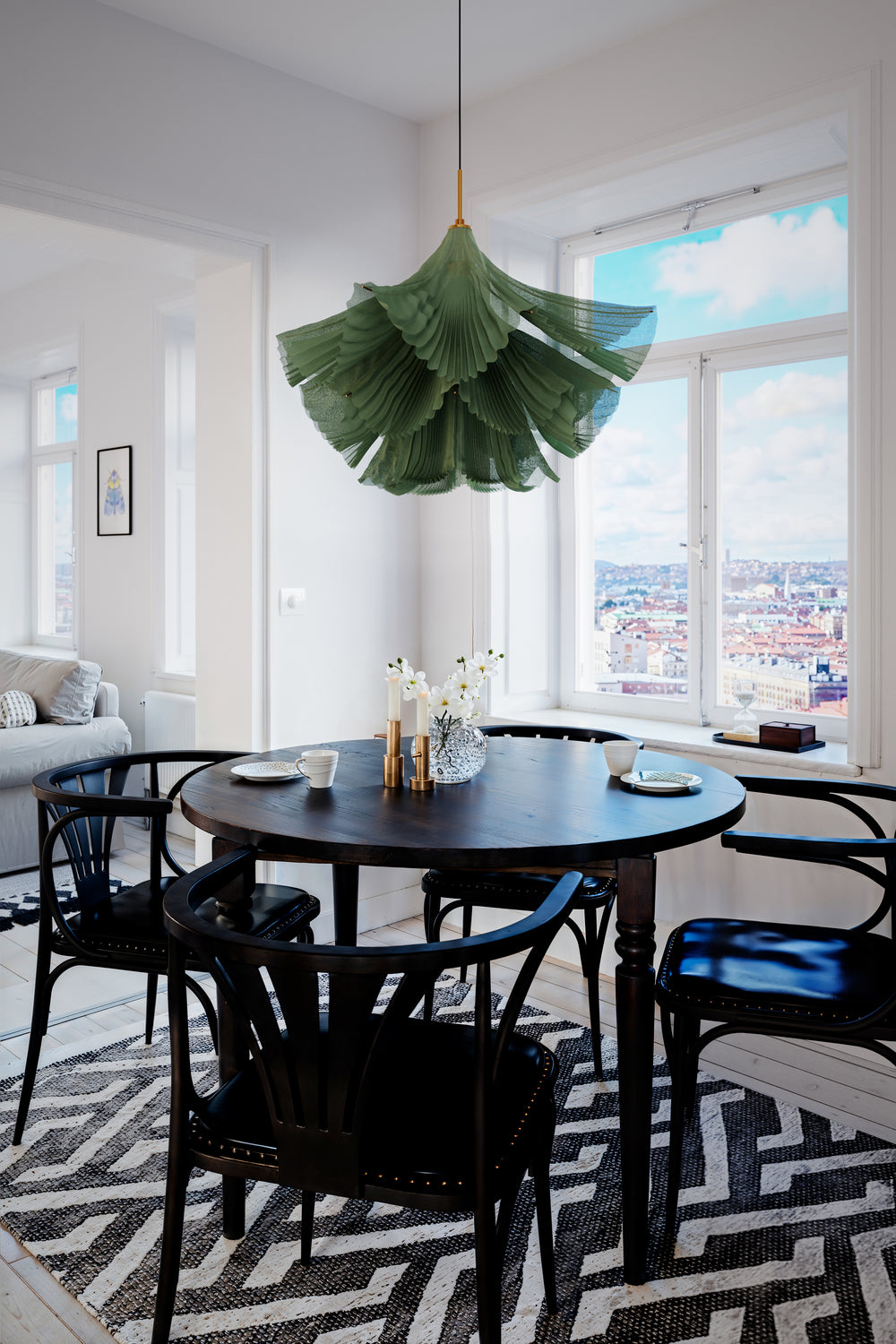 Juliette riippuvalaisin Ø75 vihreä / messinki