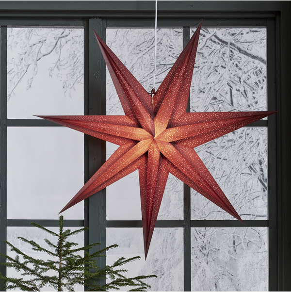Holly paperitähti 75 cm punainen