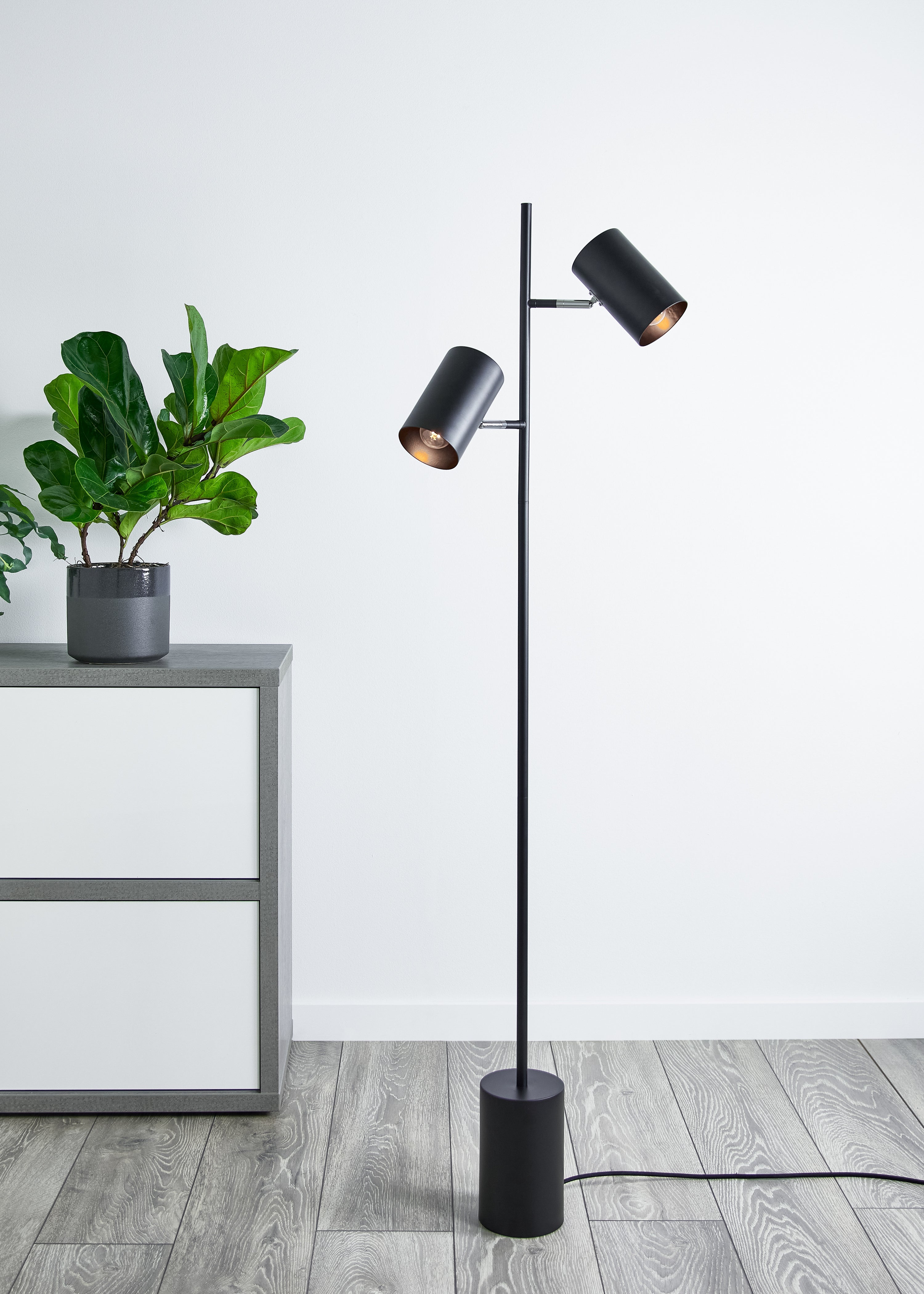 TWIN golvlampa 2L Black