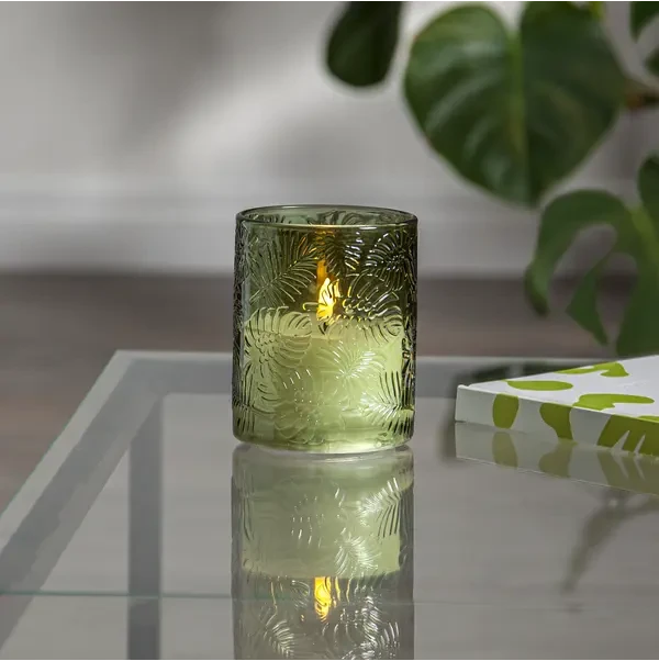 Star trading LED pöytäkynttilä Flamme Leaf 12,5cm vihreä