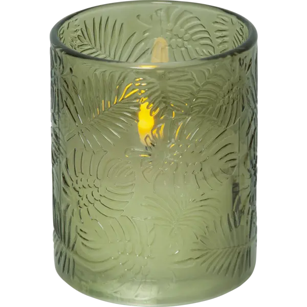 Star Trading LED bordsljustake Flamme Leaf 12,5 cm grön