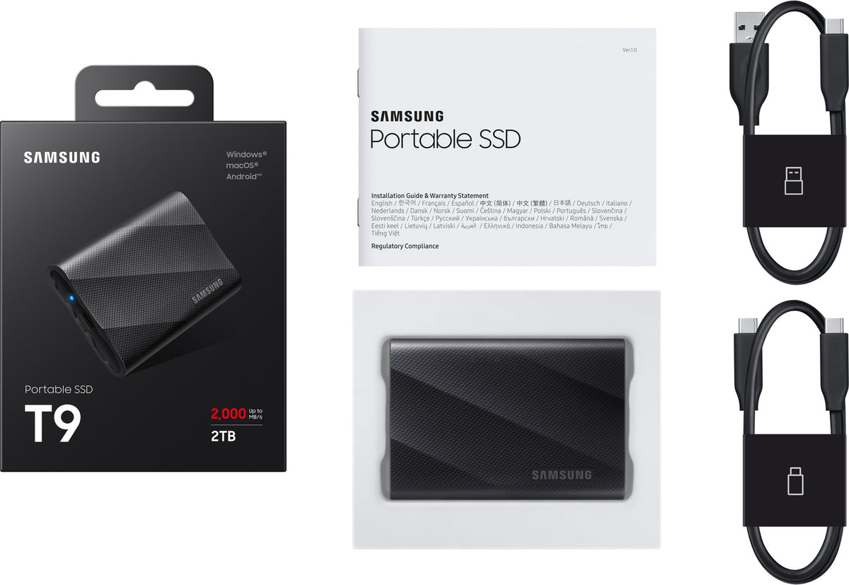 Samsung T9 ulkoinen SSD-kovalevy, 2 Tt, musta – kuva 5