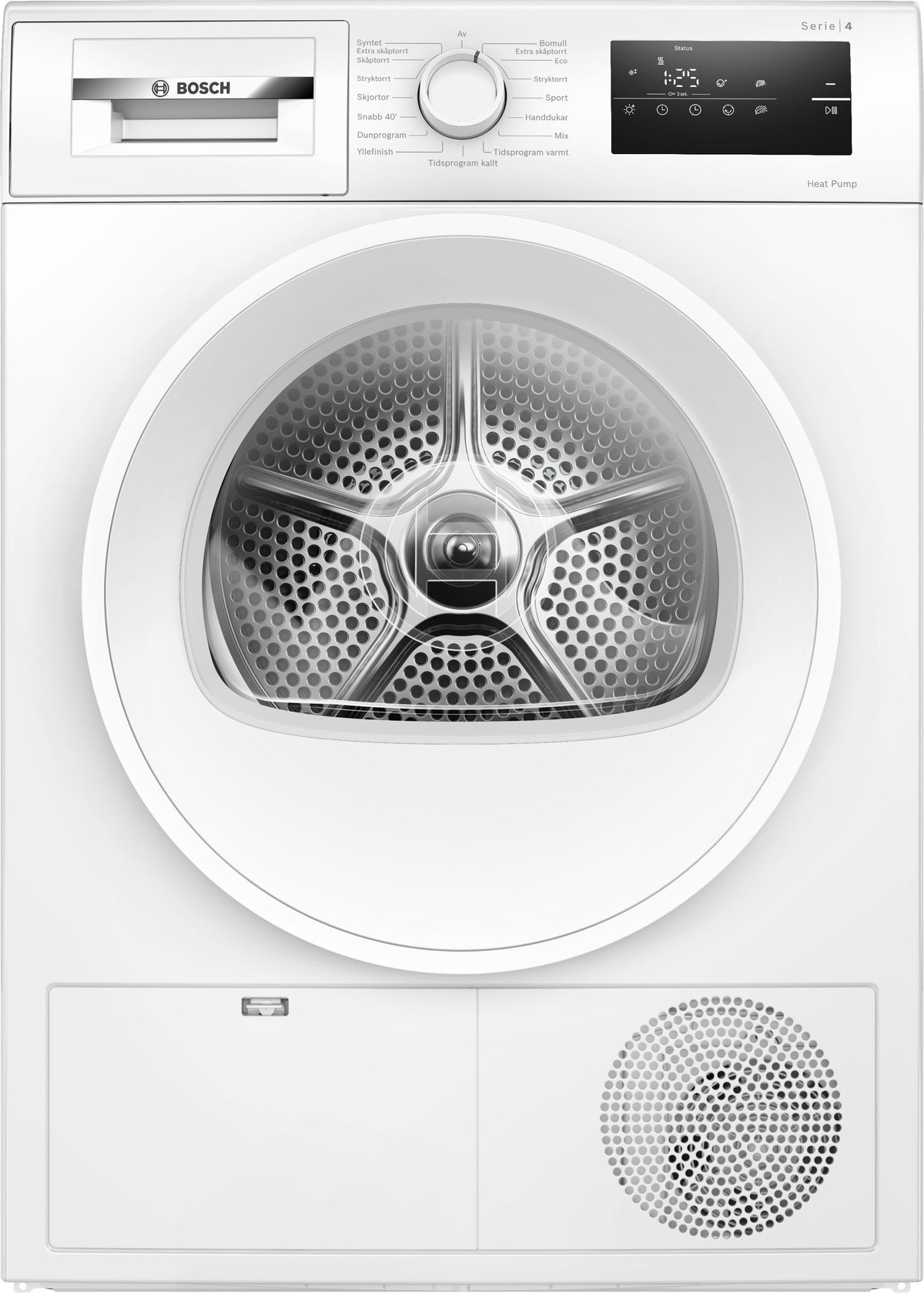 Bosch Serie 4 lämpöpumppukuivausrumpu, 8 kg, valkoinen (WTH85V0MSN)