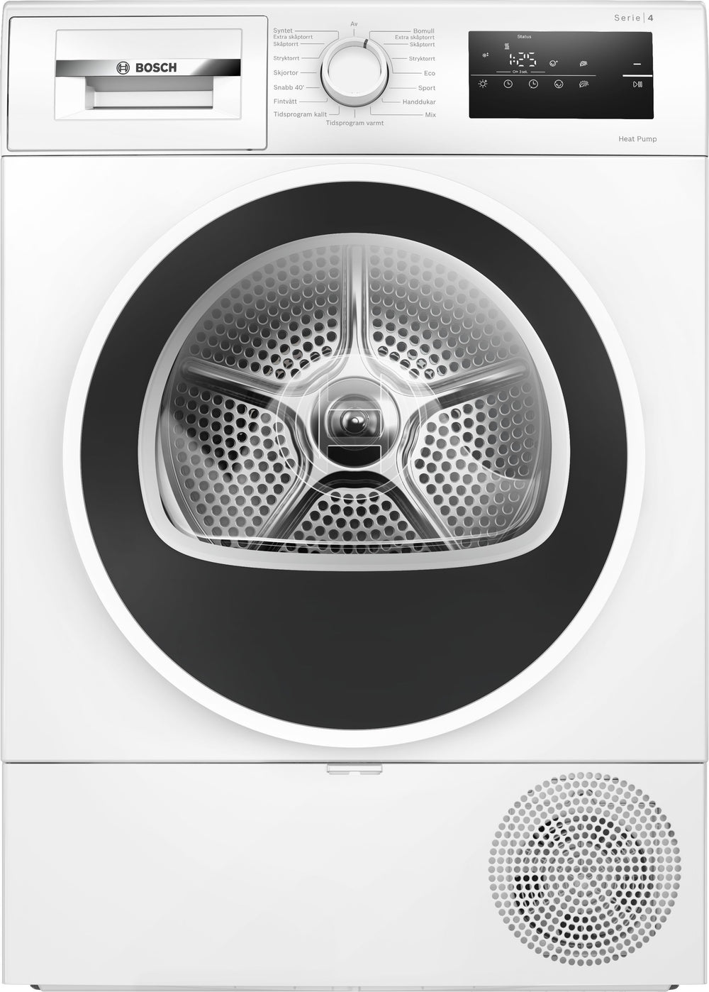 Bosch Serie 4 lämpöpumppukuivausrumpu, 8 kg, valkoinen (WTH85V0ISN)
