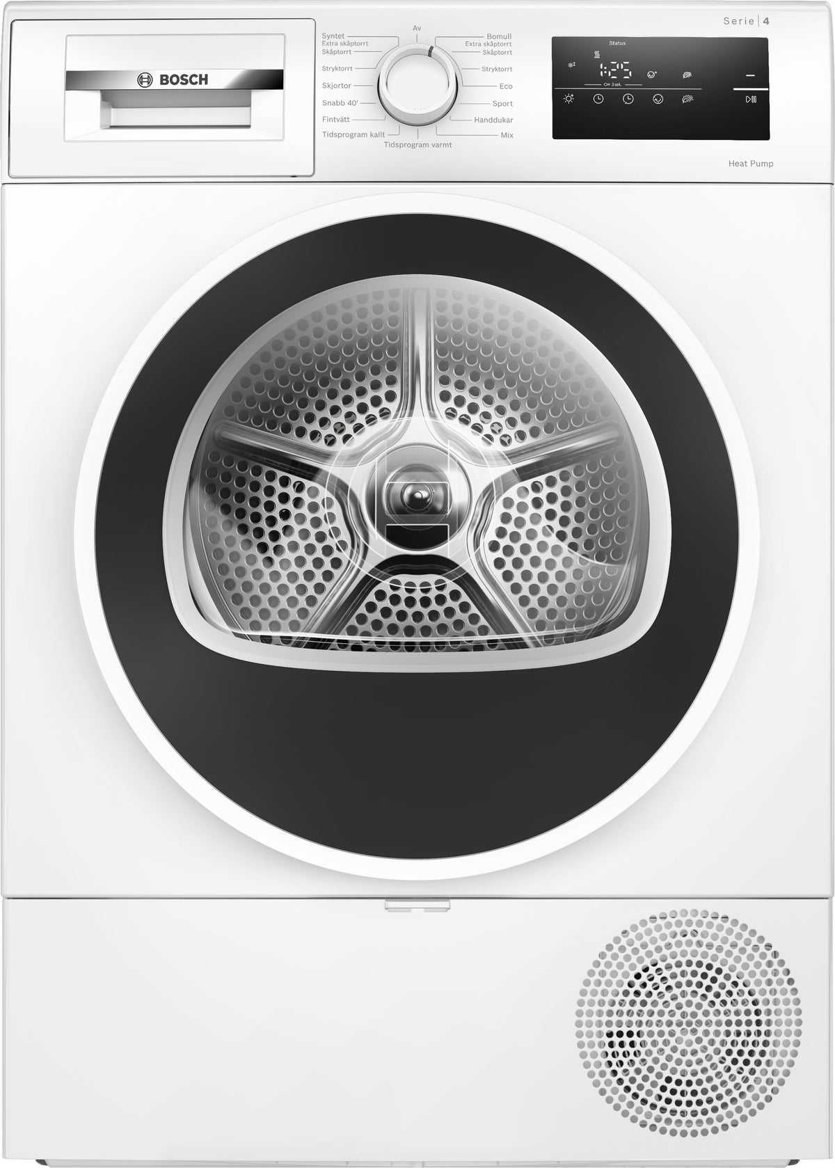 Bosch Serie 4 lämpöpumppukuivausrumpu, 8 kg, valkoinen (WTH85V0ISN)