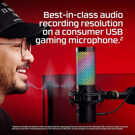 HyperX QuadCast 2 S USB-mikrofoni, musta – kuva 10