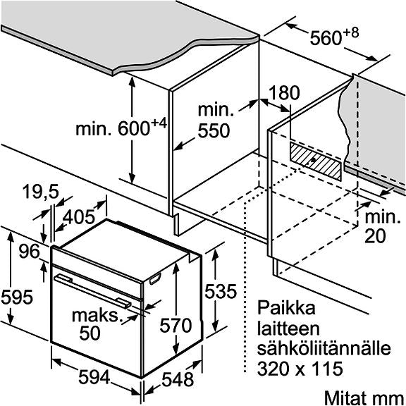 Siemens HB571ABS3 iQ300 uuni, 60 x 60 cm, teräs