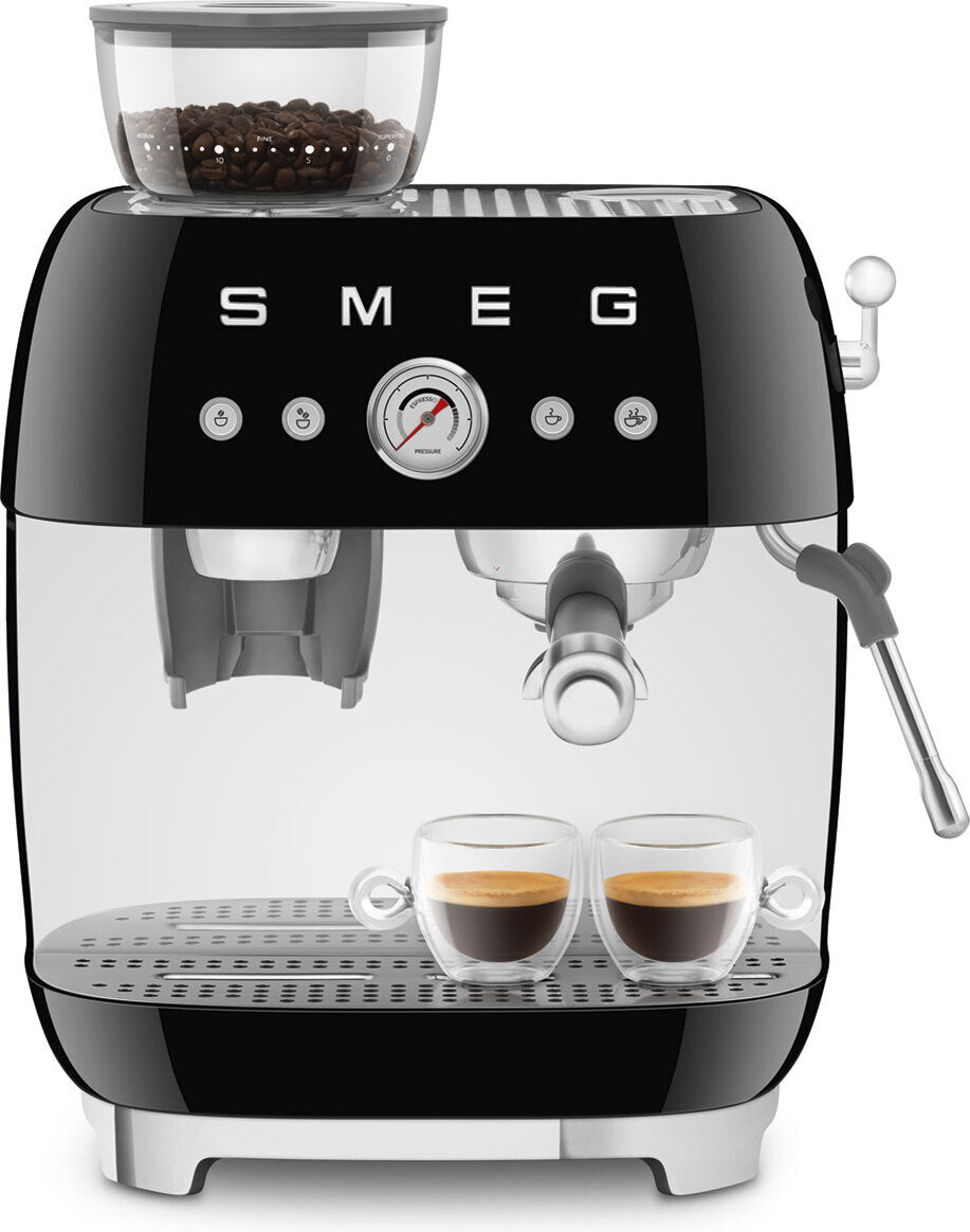 Smeg EGF03BLEU -espressokeitin kahvimyllyllä, musta 1