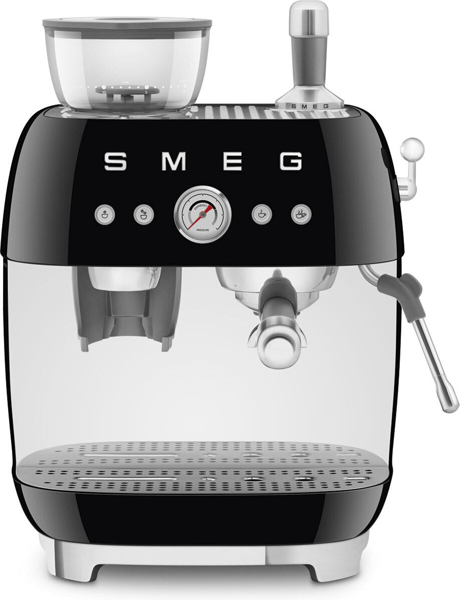 Smeg EGF03BLEU -espressokeitin kahvimyllyllä, musta 2