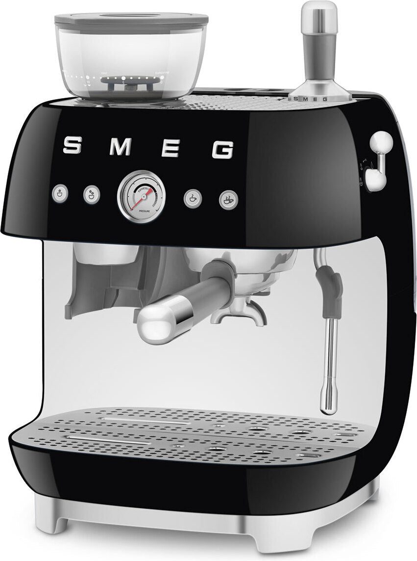 Smeg EGF03BLEU -espressokeitin kahvimyllyllä, musta 5