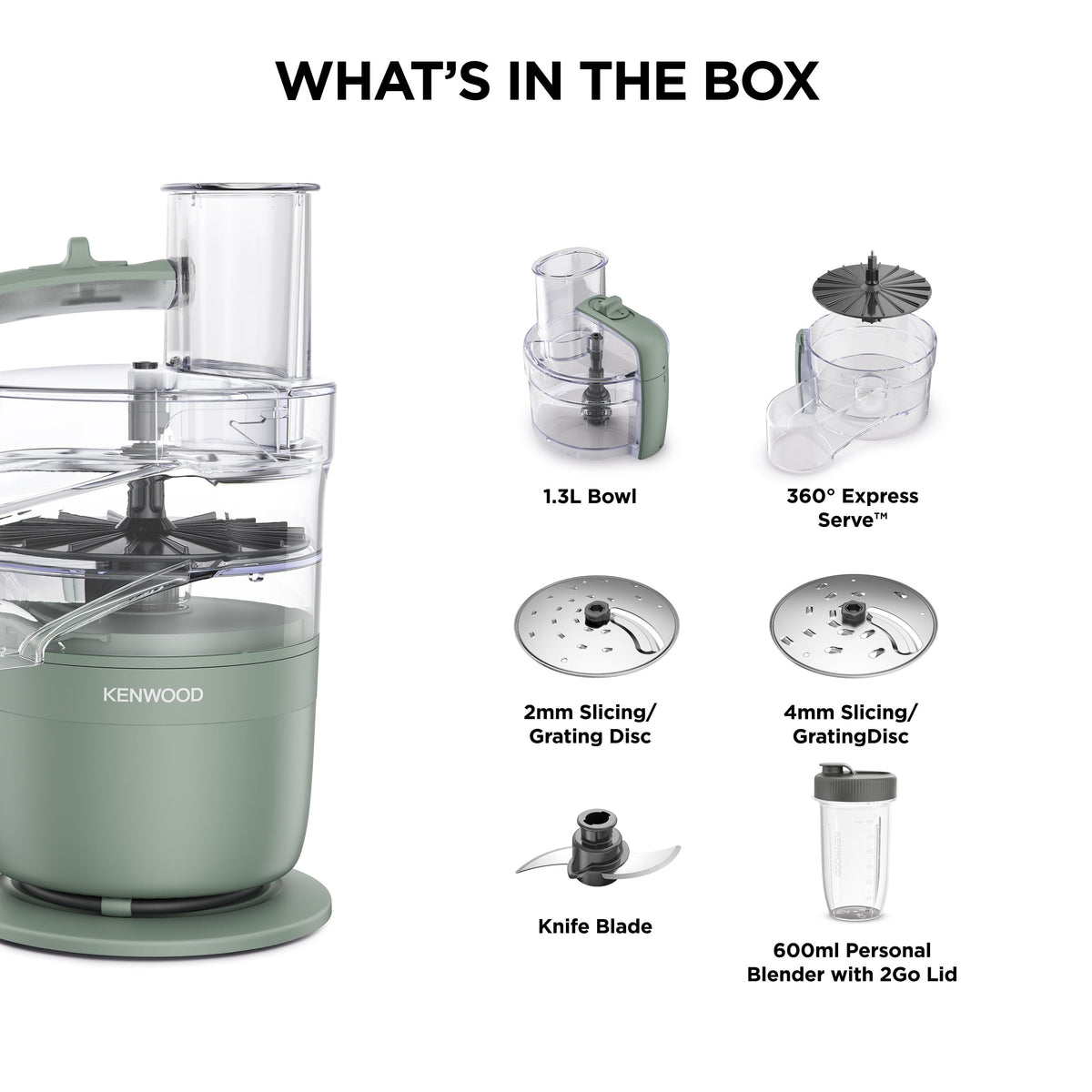 Kenwood FDP23.380GR MultiPro GO Blend monitoimikone, eukalyptyksenvihreä – kuva 12