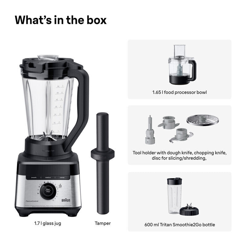 Braun JB7568BK PowerBlend 7 Kitchen System 1400 W monitoimikone, musta – kuva 7