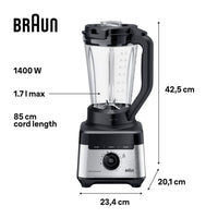 Braun JB7568BK PowerBlend 7 Kitchen System 1400 W monitoimikone, musta – kuva 8