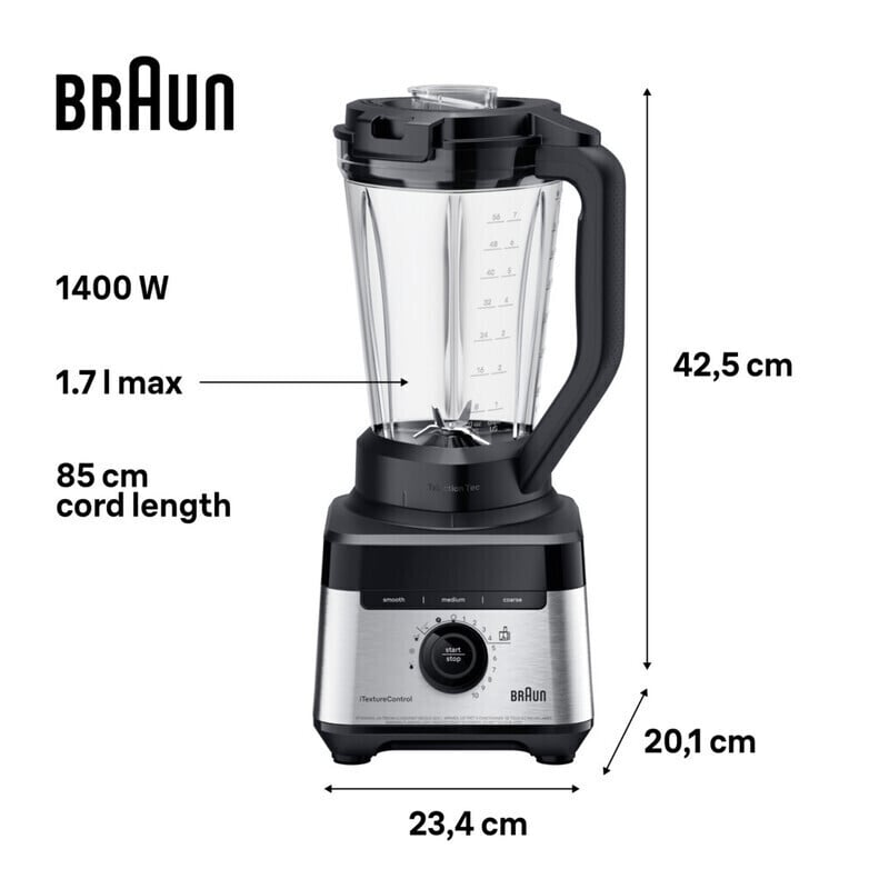 Braun JB7568BK PowerBlend 7 Kitchen System 1400 W monitoimikone, musta – kuva 8