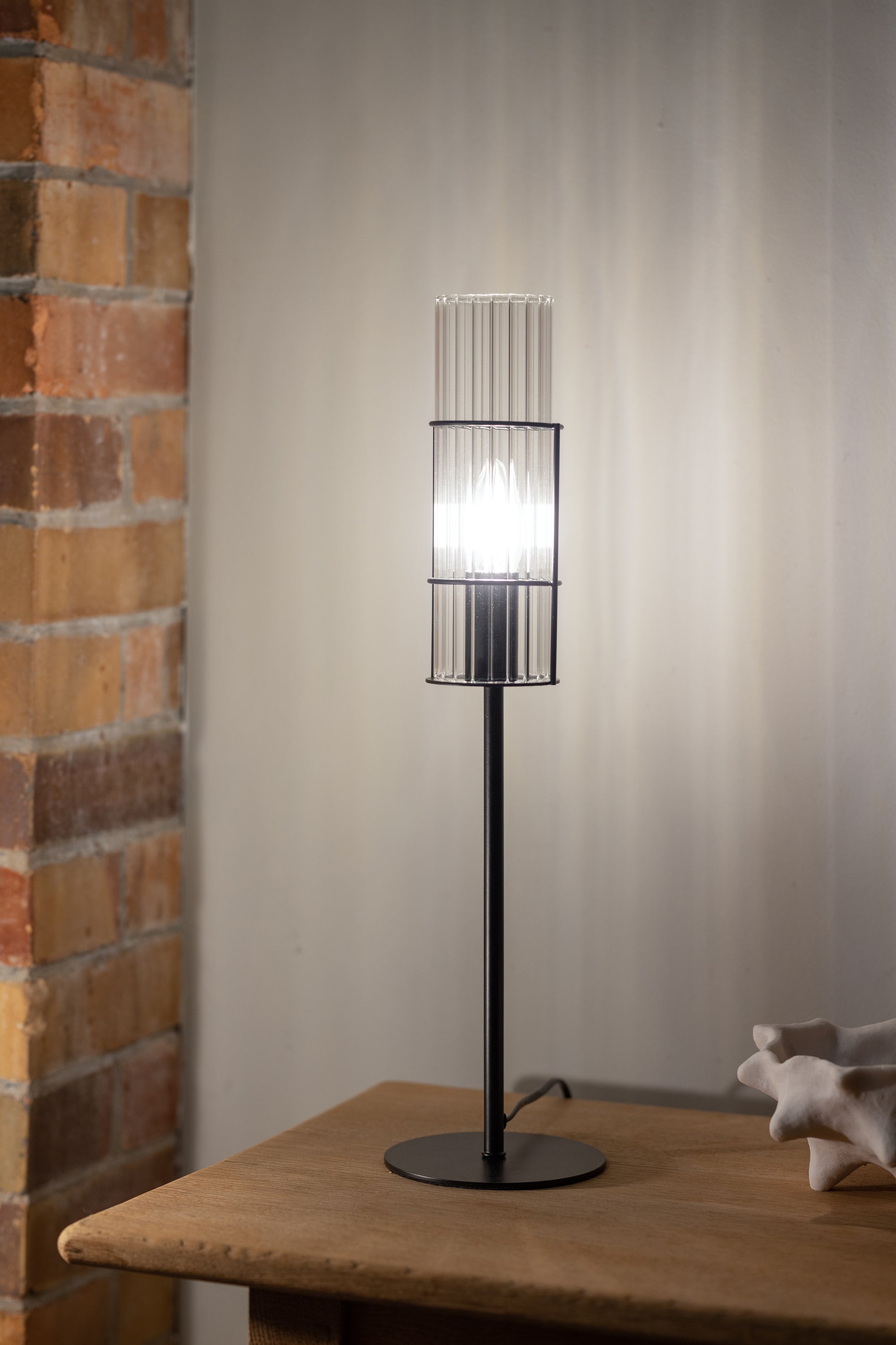 TUBO bordslampa 1L 50cm Black/Clear