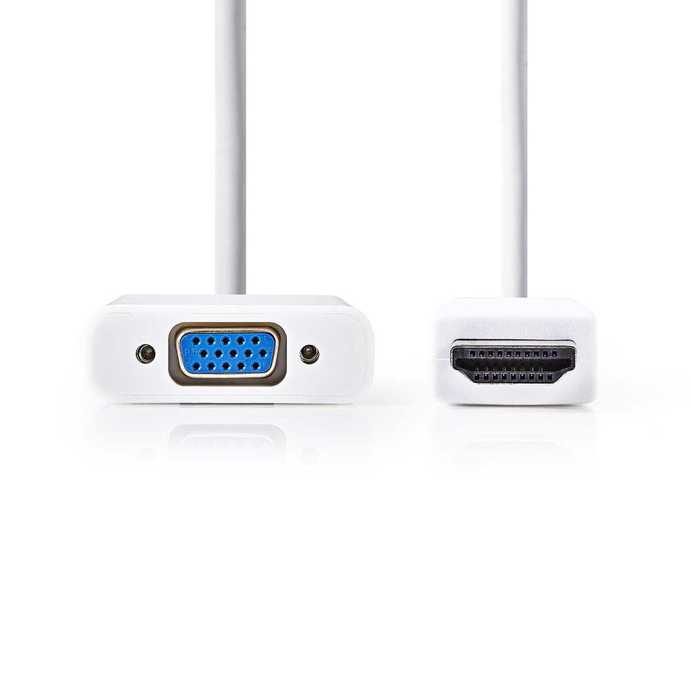 Nedis adapter HDMI uros -> VGA naaras +3.5mm audio kaapeli 0,2m - E-store.fi