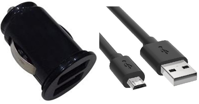 Enjoy autolaturi 2 x USBja microUSB-kaapeli 1.2m - E-store.fi