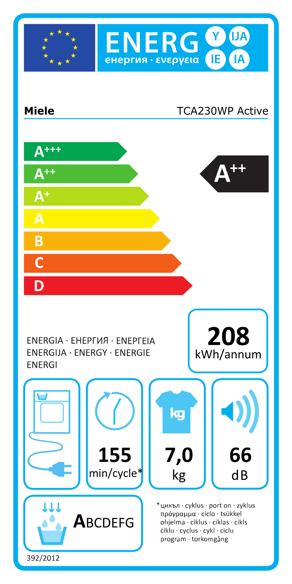 Miele torktumlare 7 kg