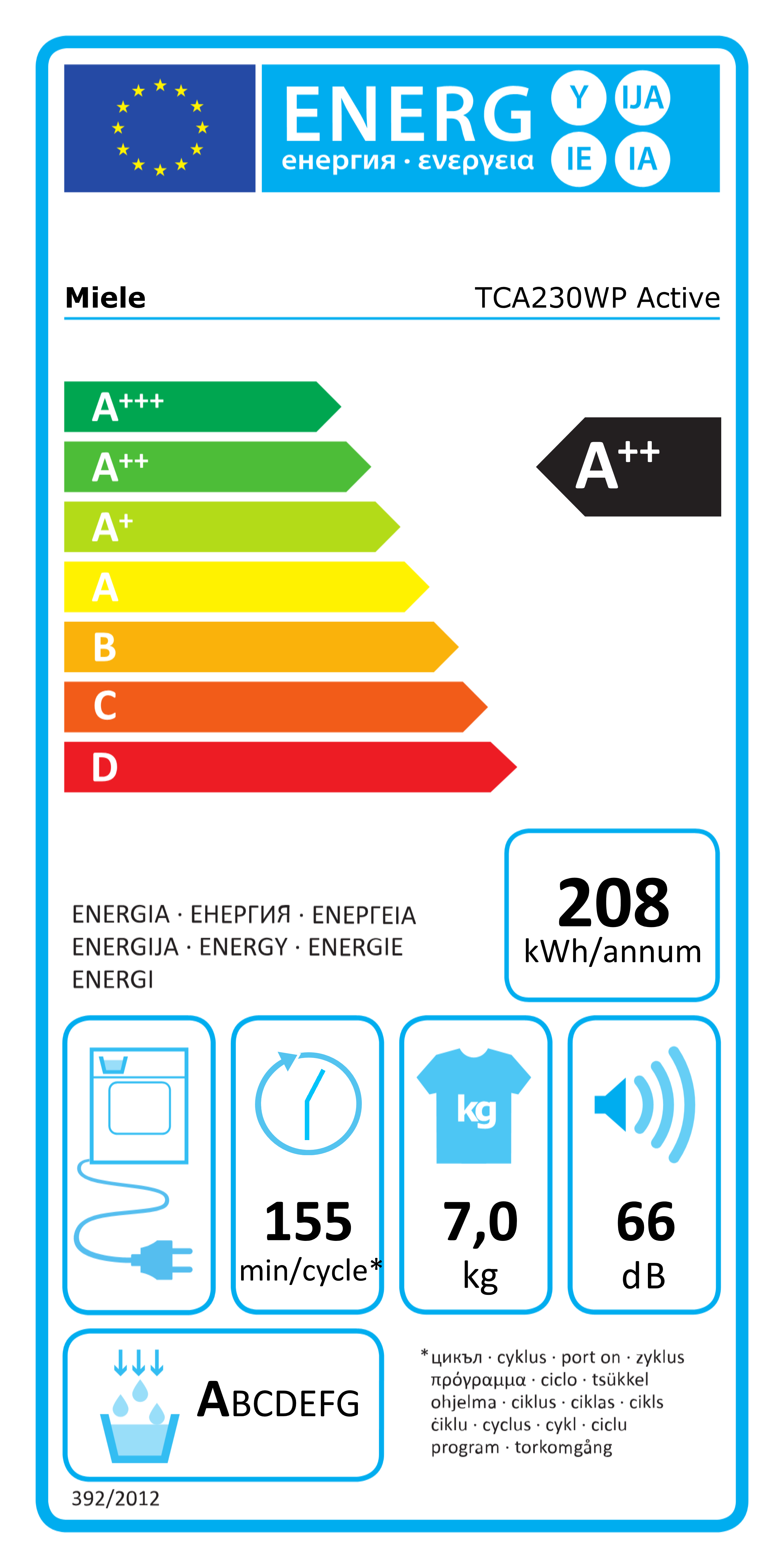 Miele torktumlare 7 kg