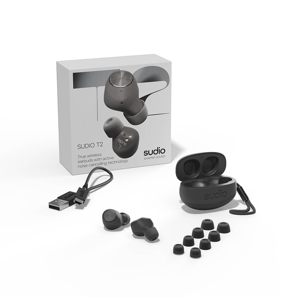 Sudio T2 ANC True Wireless bluetooth hörlurar Black