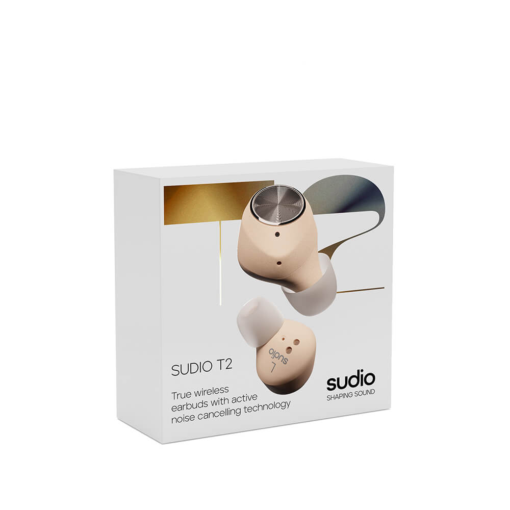 Sudio T2 ANC True Wireless bluetooth hörlurar Sand