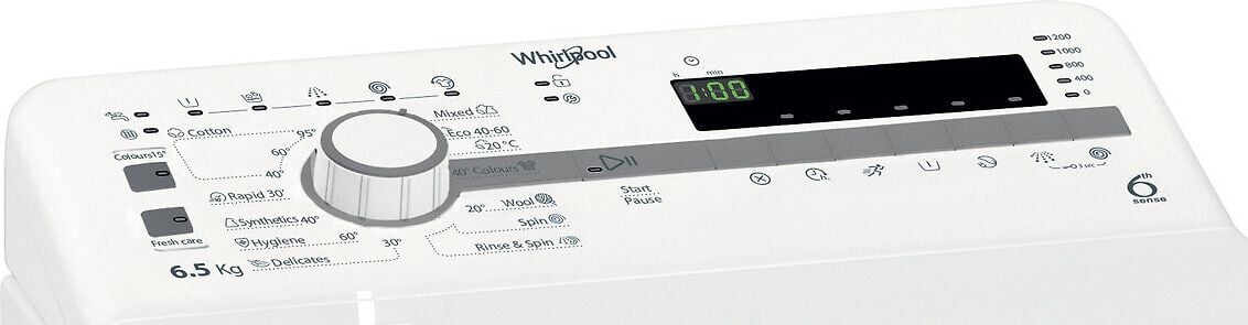 Whirlpool TDLR 65230SS EU/N päältä täytettävä pesukone