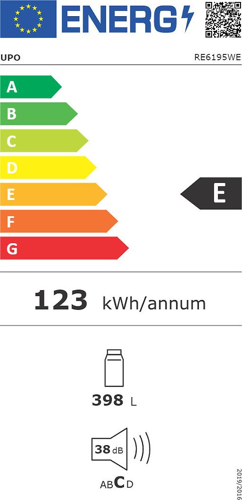 Upo RE6195WE jääkaappi, valkoinen