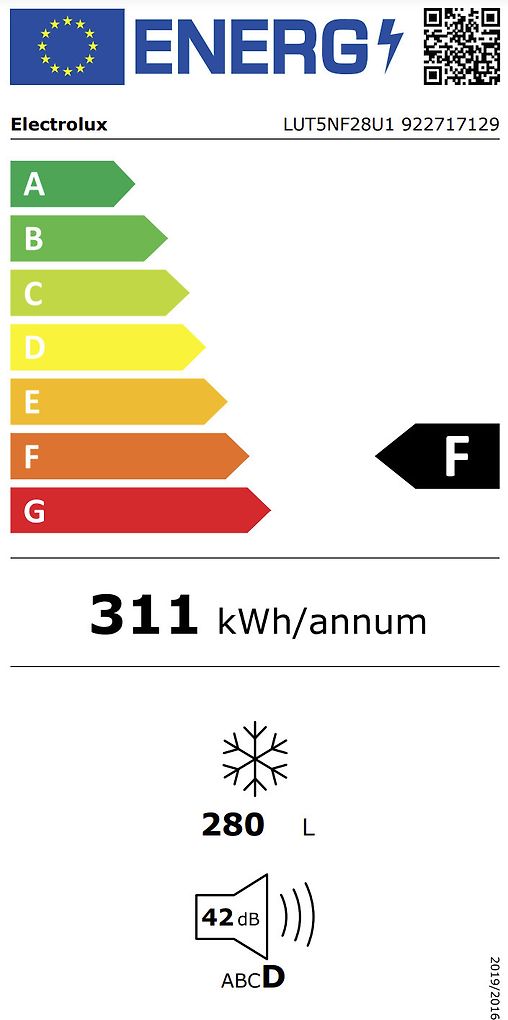 Electrolux LUT5NF28U1 frysskåp