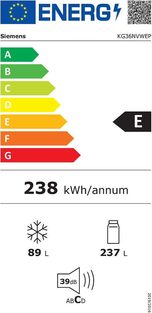 Siemens KG36NVWEP iQ300 jääkaappipakastin