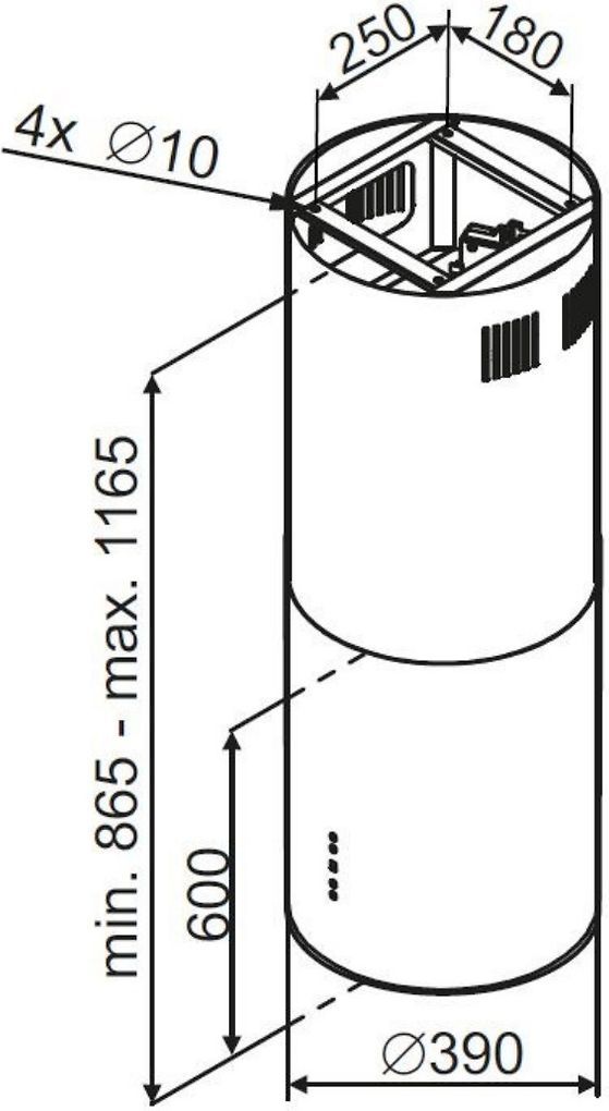 Witt Piper W köksfläkt för köksö Ø39cm