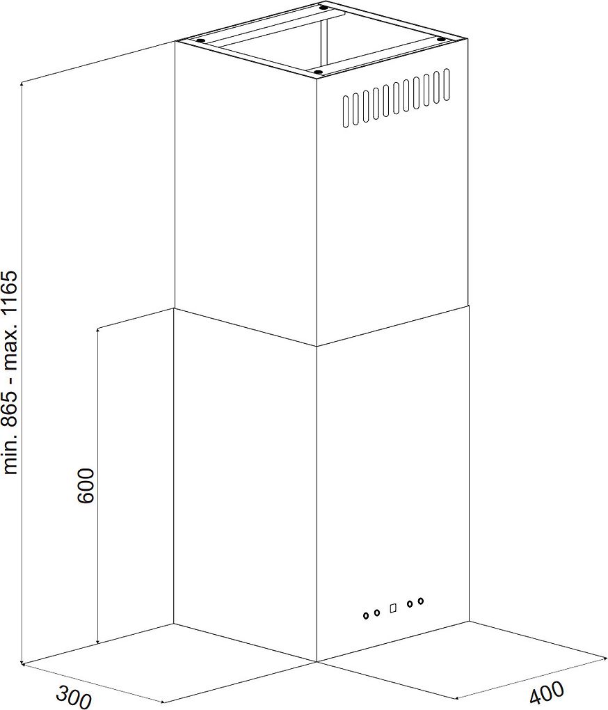 Witt Tower W spisfläkt för köksö 40cm