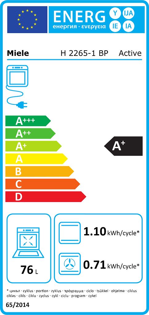 Miele H 2265-1 BP Active - ugn, stål