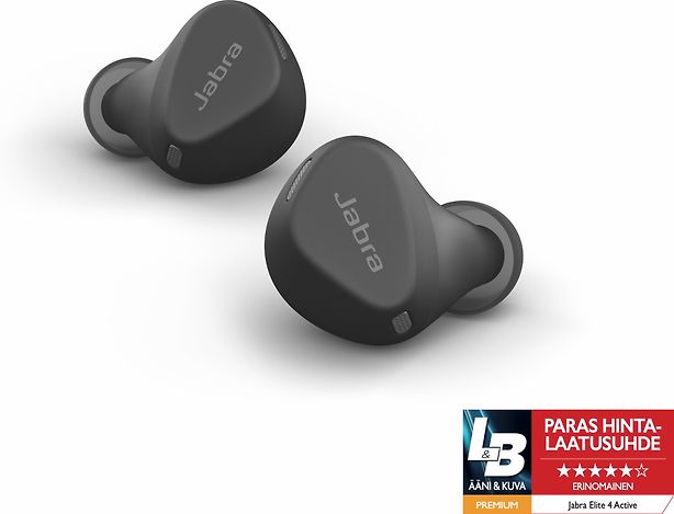 Jabra Elite 4 Active -vastamelunappikuulokkeet, musta