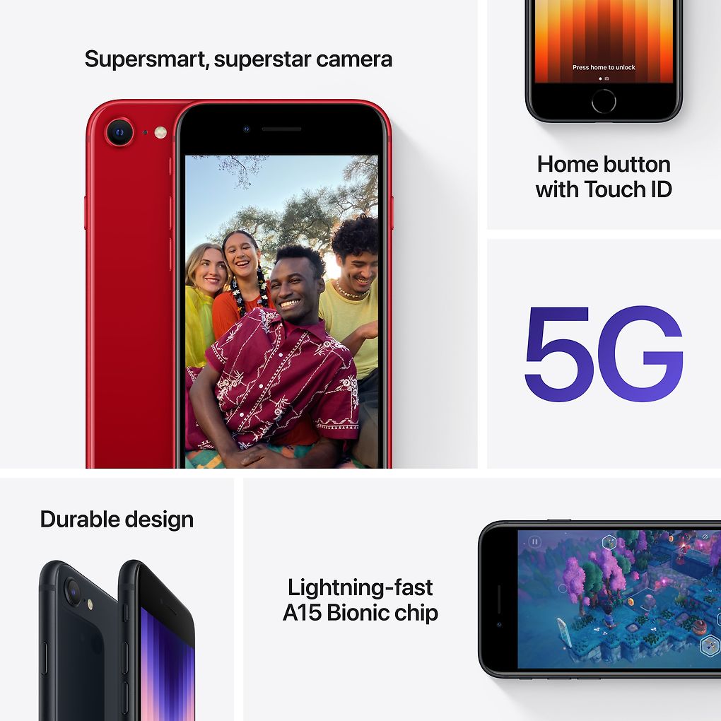 Apple iPhone SE 5G (2022) 64 Gt -puhelin, tähtivalkea