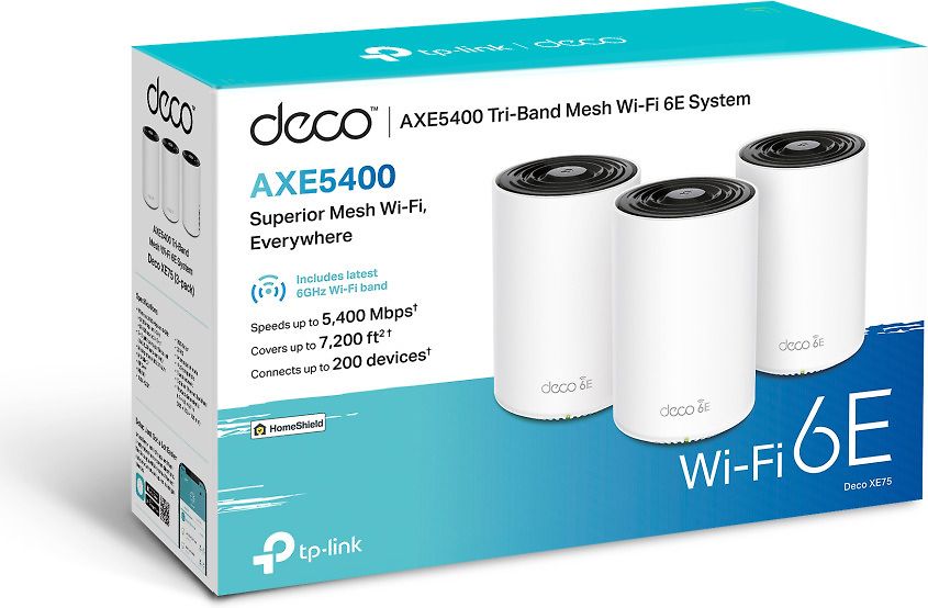 TP-LINK Deco XE75 Tri-Band WiFi 6E -Mesh-järjestelmä, 3-pack