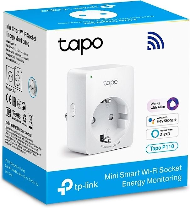 TP-LINK Tapo P110 - fjärrstyrt  WiFi strömuttag (med förbrukningsmätare)